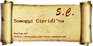 Somogyi Cipriána névjegykártya